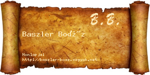 Baszler Boáz névjegykártya